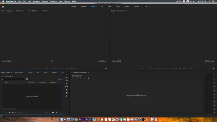 Workspace Adobe Premiere Pro CC 2019